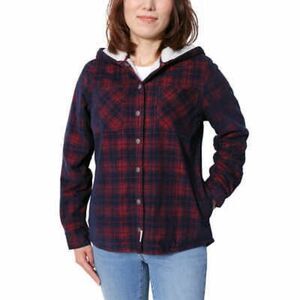 Soho Threads Ladies' Corduroy Hooded Shirt Jacket